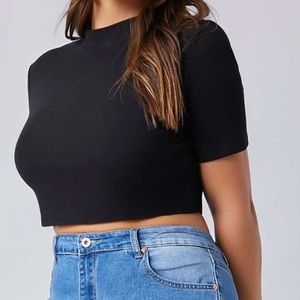 SHEIN BASICS Curve/Plus size Crop Top